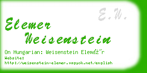 elemer weisenstein business card